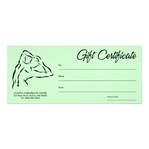Chiropractic Gift Certificates Personalized Announcement (front side)