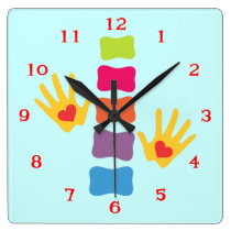 Chiropractic Hands and Spine Logo Wall Clock at Zazzle