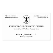 Chiropractic Logo Business Cards