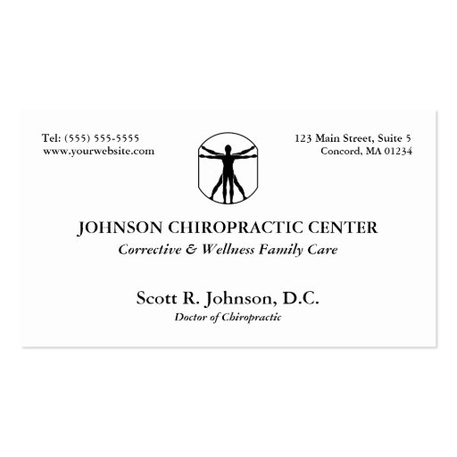 Chiropractic Logo Business Cards
