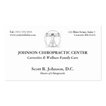 Chiropractic Logo Business Cards
