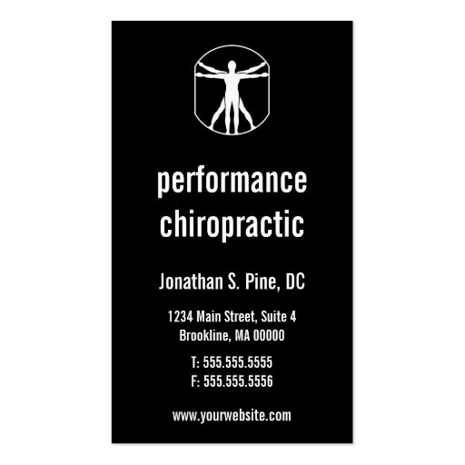 Chiropractic Logo Vertical Business Cards (front side)