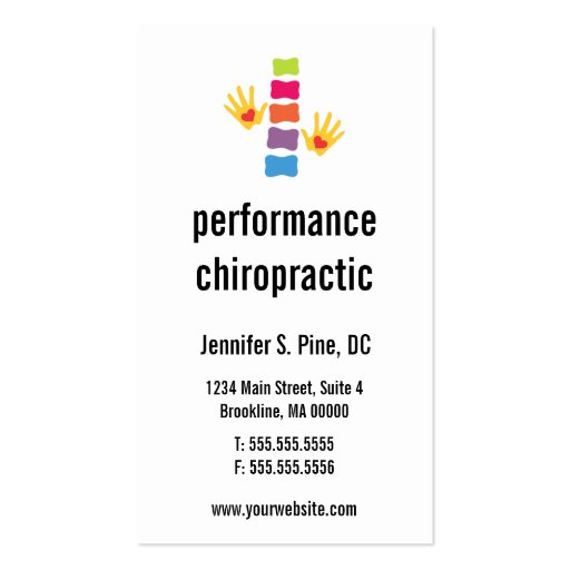 Chiropractic Logo Vertical Business Cards
