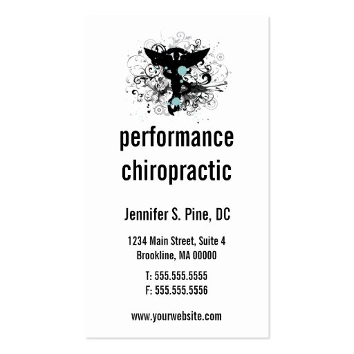 Chiropractic Logo Vertical Business Cards (front side)