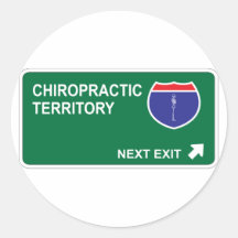 Chiropractic Next Exit Round Sticker