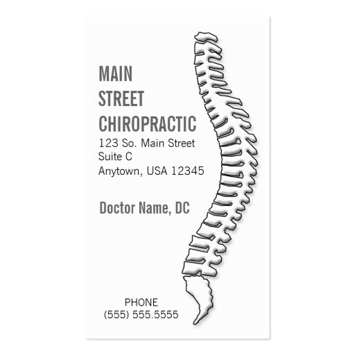 Chiropractor / Appointment Card Business Card Template (front side)