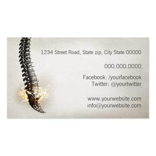 Chiropractor Business Card (back side)