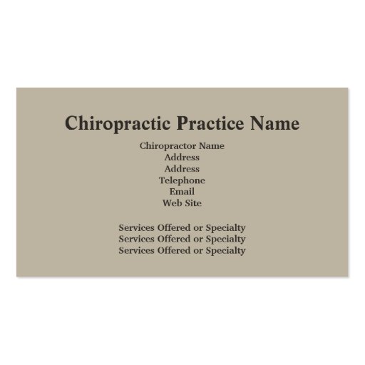 Chiropractor Business Card2 (back side)