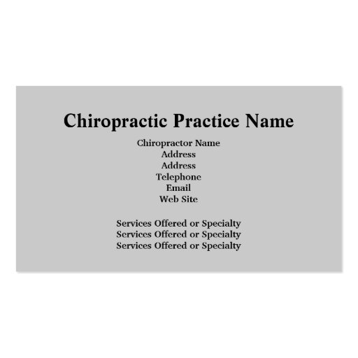 Chiropractor Business Card3 (back side)