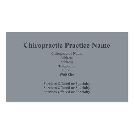 Chiropractor Business Card4 (back side)