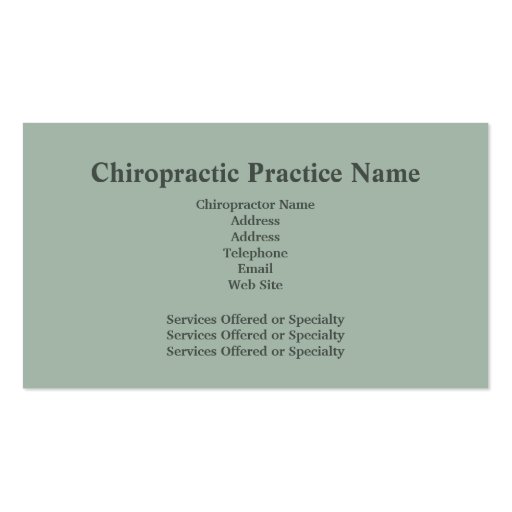 Chiropractor Business Card5 (back side)