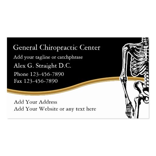 Chiropractor Business Cards (front side)