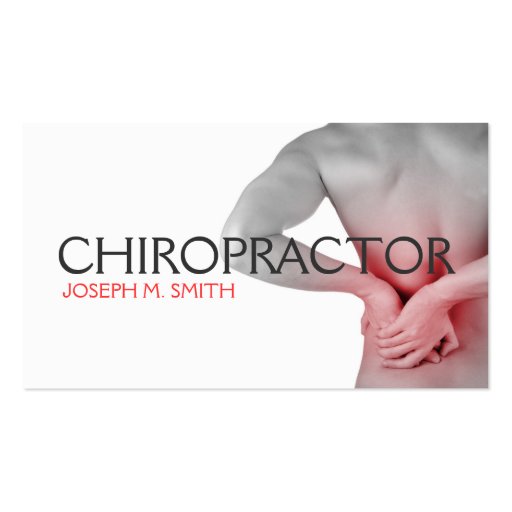 Chiropractor, Chiropractic, Health Business Card (front side)