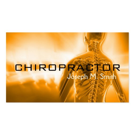 Chiropractor, Chiropractic, Health Business Card (front side)