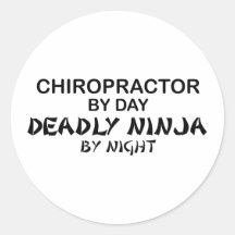 Chiropractor Deadly Ninja by Night Stickers