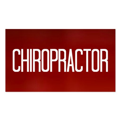 Chiropractor Red Business Card (front side)