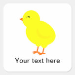 Chirpy the Yellow Baby Chick Square Sticker
