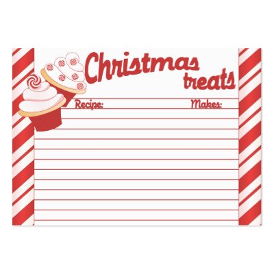 Chirtmas Cupcake mini recipe cards Business Cards by candystore