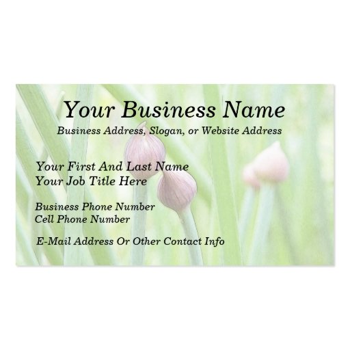Chive Flower Buds Business Cards (front side)