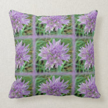 Chive Flowers: Allium Schoenoprasum Throw Pillows