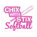 Chix With Stix Softball Postcards