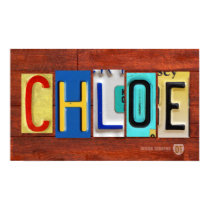 CHLOE License Plate Lettering Name Sign Poster posters