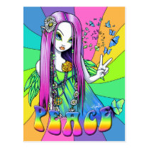 Chloe Peace Hippie Rainbow Fairy Postcard