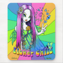 "Chloe" Rainbow Flower Child Fairy Mousepad mousepads