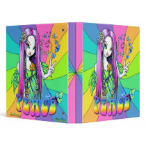 "Chloe" Rainbow Peace Hippie Fairy Binder binders