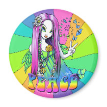 "Chloe" Rainbow Peace Hippie Fairy Magnet magnets