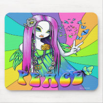 "Chloe" Rainbow Peace Hippie Fairy Mousepad mousepads