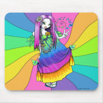 "Chloe" Rainbow Peace Hippie Fairy Mousepad mousepads