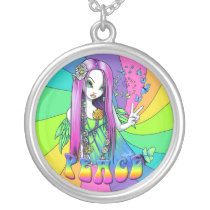 "Chloe" Rainbow Peace Hippie Fairy Necklace necklaces
