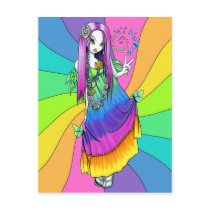 "Chloe" Rainbow Peace Hippie Fairy Postcard postcards