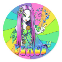 "Chloe" Rainbow Peace Hippie Fairy Sticker stickers