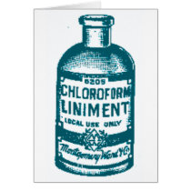 Chloroform bottle greeting card