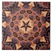 Choc Chip Mandala Geometry Ceramic Tile tiles