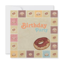 Choc donut Birthday Invitation