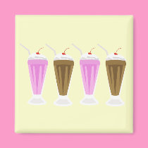 Choc + Straw Milkshake Magnet
