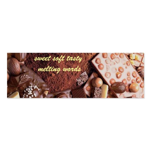 choco bookmark chocolate business card template (back side)