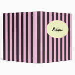 Choco-Pink Stripes Recipe Binder