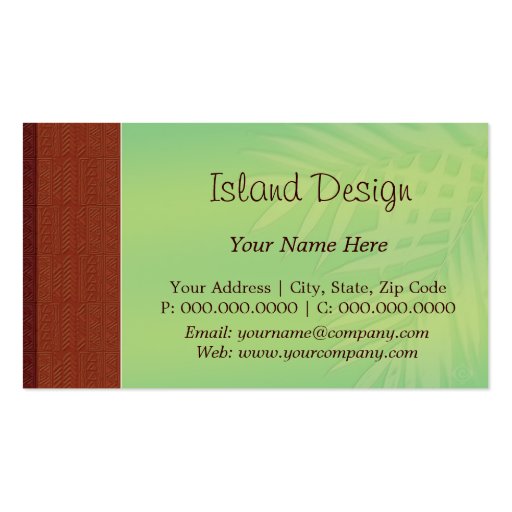 choco tapa palm business card template (front side)