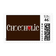 Chocoholic, Chocolate Lover with Red Heart Stamps
