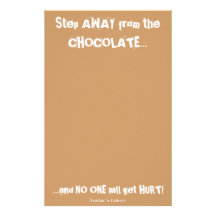 Chocoholic Chocolate Warning Custom Stationery