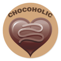 CHOCOHOLIC ROUND STICKERS