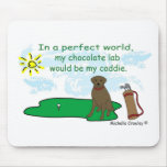 ChocoLab - golf caddie - more breeds in shop Mousepads