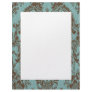 Chocolate and Aqua Damask Border Custom Letterhead