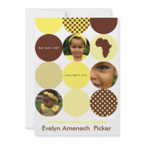 Chocolate and Bananna Circles Custom Invitation
