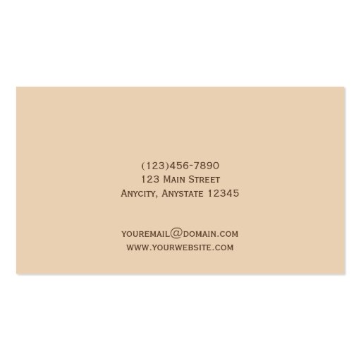 Chocolate and Cream Floral Scroll Business Card (back side)