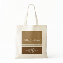 chocolate and dark brown wedding design bags